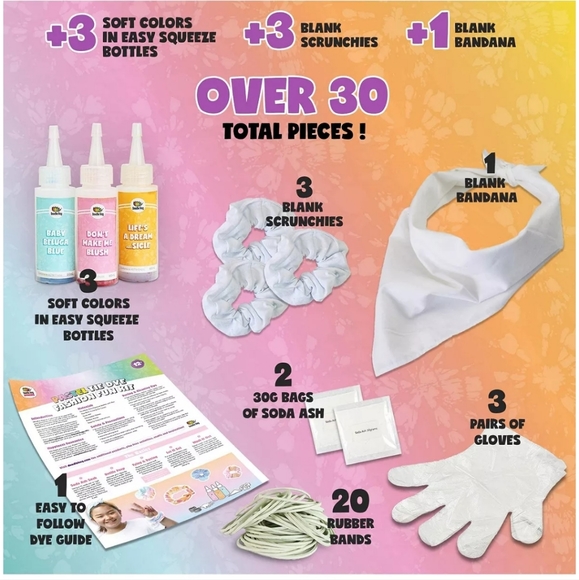 New! Pastel Tie Dye Fashion Fun Kit - Picture 2 of 5